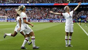 Megan Rapinoe celebra un gol frente a la selección de Francia