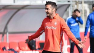 Pablo Sarabia, en un entrenamiento con el Sevilla