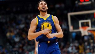 Klay Thompson, durante un juego con los Warriors 