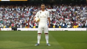 Eden Hazard durante su presentación con el Real Madrid 