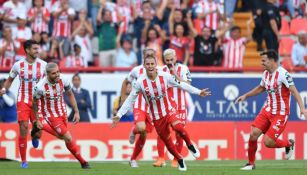 Así festejaron los jugadores del Necaxa el gol contra Rayados