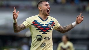 Nico celebra uno de sus goles contra Monterrey