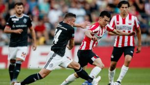 Hirving Lozano y Erick Gutiérrez durante un encuentro con el PSV