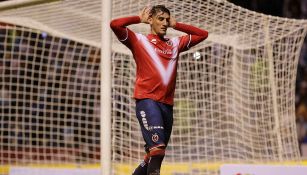 Peñalba celebra un gol con con Veracruz 