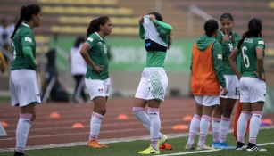 Jugadoras del Tri Femenil se lamentan tras igualar con Colombia