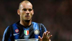 Wesley Sneijder durante un juego del Inter