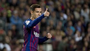 Coutinho durante un partido con Barcelona