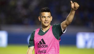 Hirving Lozano previo a un partido contra Costa Rica 