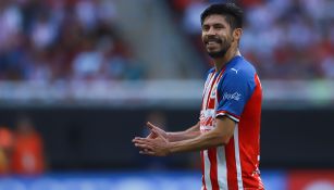 Oribe Peralta, durante juego de Chivas contra Tigres