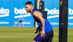 Leo Messi durante su regreso a los entrenamientos con el Barcelona