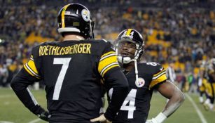 Antonio Brown y Ben Roethlisberger con los Steelers