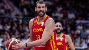 Marc Gasol y Ricky Rubio durante el partido