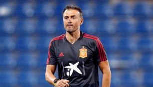 Luis Enrique durante un entrenamiento con la Selección española