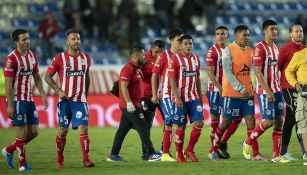 Jugadores del San Luis, tras una derrota del equipo potosino