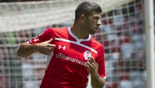 Emmanuel Gigliotti festeja un gol con Toluca