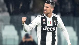 Cristiano Ronaldo festeja un gol con la Juventus