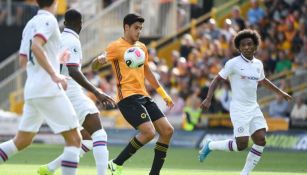 Raúl Jiménez, en el partido ante Chelsea