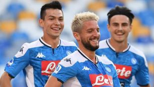 Mertens, en festejo de gol ante Sampdoria