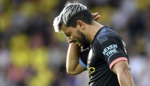 Sergio Agüero, durante el partido contra Norwich