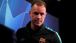 Marc-André Ter Stegen en conferencia de prensa