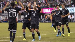 Seleccionados nacionales festeja un gol vs EU