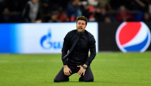 Mauricio Pochettino celebrando una victoria como técnico de Tottenham