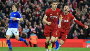 Milner festeja su anotación contra el Leicester 