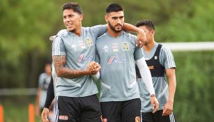 Salcedo, durante un entrenamiento de Tigres en Zuazua