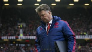 Louis Van Gaal durante un partido del Manchester United