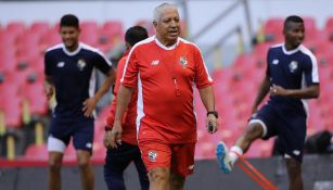 Gallego, en un entrenamiento de la Selección de Panamá