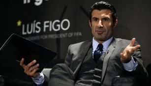 Luis Figo, en una conferencia de prensa 