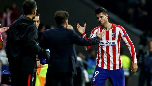 Álvaro Morata celebra un gol con Simeone