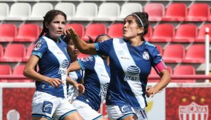 Jugadoras de Puebla, durante un partido de la Liga Femenil