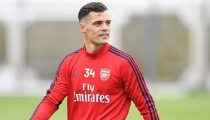 Granit Xhaka en un entrenamiento del Arsenal