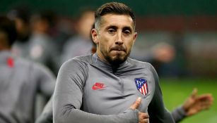 Héctor Herrera en un entrenamiento con el Atleti