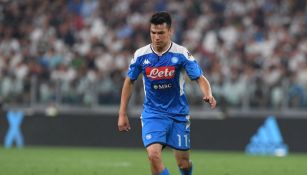 Lozano, en un partido del Napoli