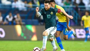 Lionel Messi durante el duelo ante Brasil