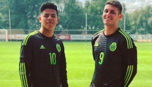 Iván Hernández y Santiago Giménez con el Tri Sub 18