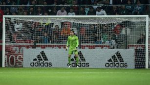 Hugo González en el partido entre México y Bermudas