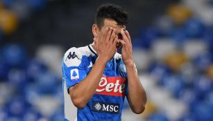 Lozano, en lamento durante partido del Napoli