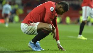 Rashford se lamenta al final del partido