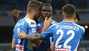 Jugadores del Napoli celebrando una anotación