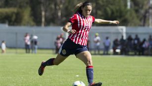 Norma Palafox dispara en un partido de la LigaMx Femenil 