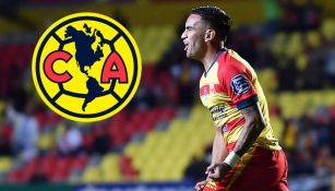 Sebastián Vegas festeja un gol con Morelia