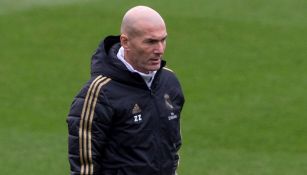 Zinedine Zidane, en el entrenamiento del Real Madrid