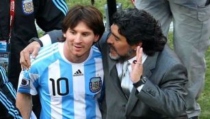 Messi junto a Maradona cuando coincidieron en la Albiceleste