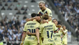 América celebrando gol en Final de Ida