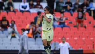 Lucero Cuevas durante un partido con América Femenil