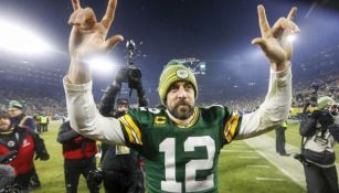 El mariscal festeja la victoria de Green Bay