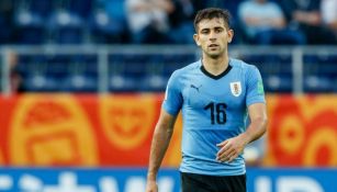 Nicolás Acevedo en partido con Uruguay